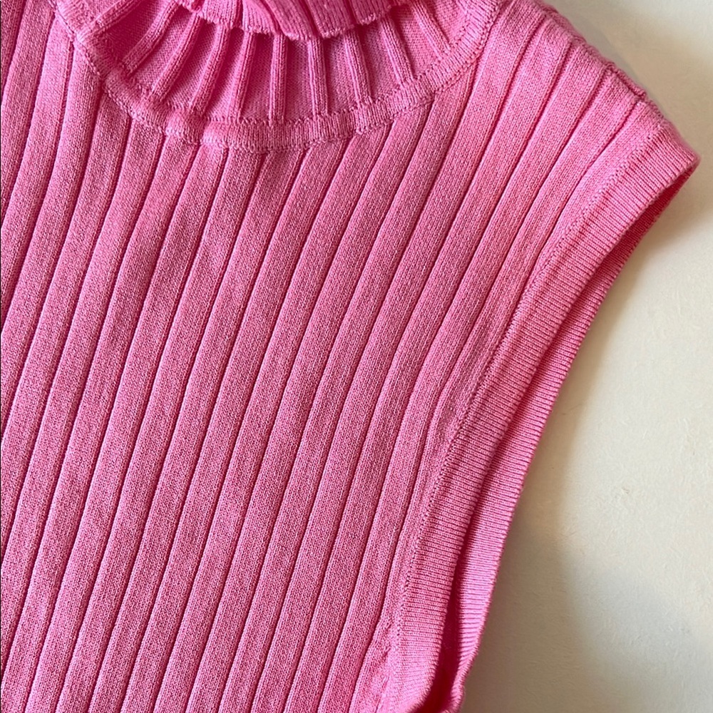 Zara Sleeveless Turtleneck Top Pink - Picture 4 of 7